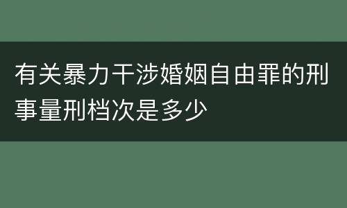 有关暴力干涉婚姻自由罪的刑事量刑档次是多少
