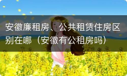 安徽廉租房、公共租赁住房区别在哪（安徽有公租房吗）