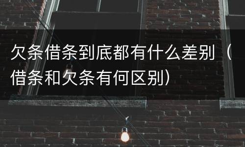 欠条借条到底都有什么差别（借条和欠条有何区别）