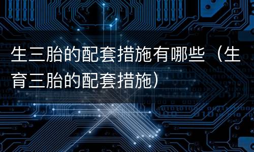 生三胎的配套措施有哪些（生育三胎的配套措施）