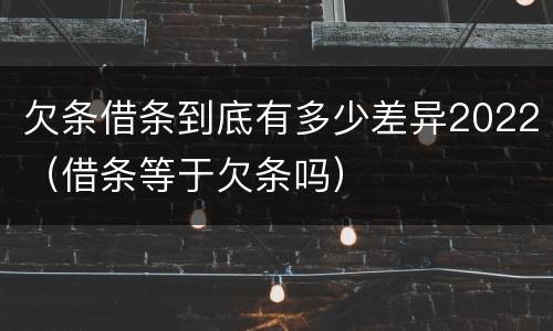 欠条借条到底有多少差异2022（借条等于欠条吗）