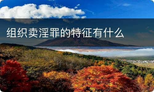 组织卖淫罪的特征有什么