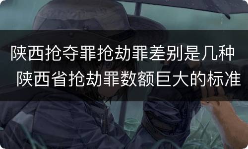 陕西抢夺罪抢劫罪差别是几种 陕西省抢劫罪数额巨大的标准
