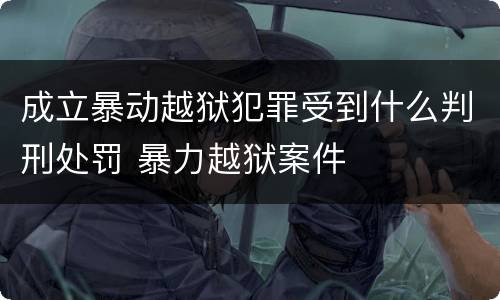 成立暴动越狱犯罪受到什么判刑处罚 暴力越狱案件