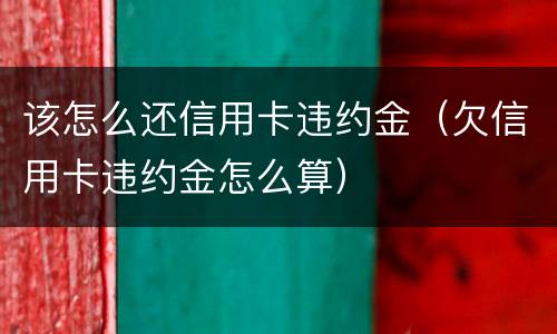 该怎么还信用卡违约金(欠信用卡违约金怎么算)