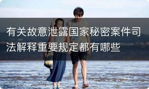 有关故意泄露国家秘密案件司法解释重要规定都有哪些