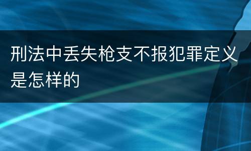 刑法中丢失枪支不报犯罪定义是怎样的