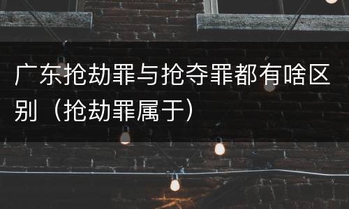 广东抢劫罪与抢夺罪都有啥区别（抢劫罪属于）