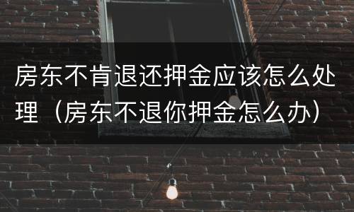 房东不肯退还押金应该怎么处理（房东不退你押金怎么办）