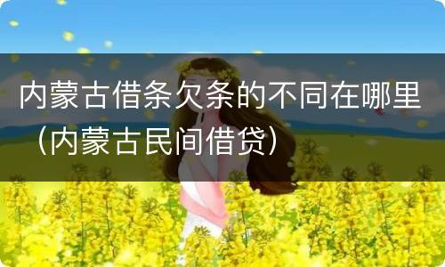 内蒙古借条欠条的不同在哪里（内蒙古民间借贷）