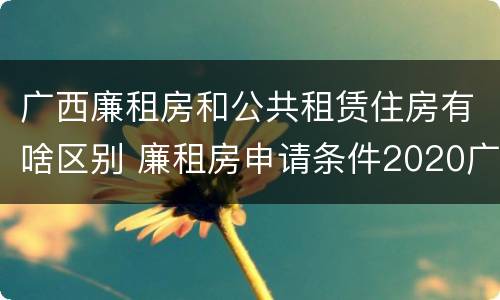 广西廉租房和公共租赁住房有啥区别 廉租房申请条件2020广西