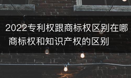 2022专利权跟商标权区别在哪 商标权和知识产权的区别