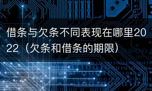 借条与欠条不同表现在哪里2022（欠条和借条的期限）