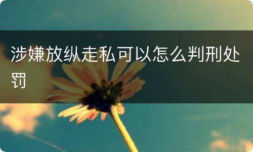 涉嫌放纵走私可以怎么判刑处罚