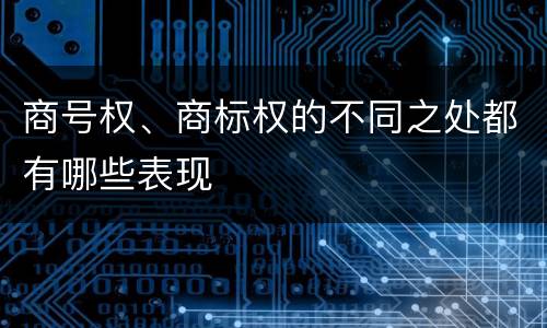 商号权、商标权的不同之处都有哪些表现
