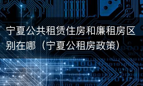 宁夏公共租赁住房和廉租房区别在哪（宁夏公租房政策）
