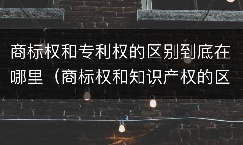 商标权和专利权的区别到底在哪里（商标权和知识产权的区别）