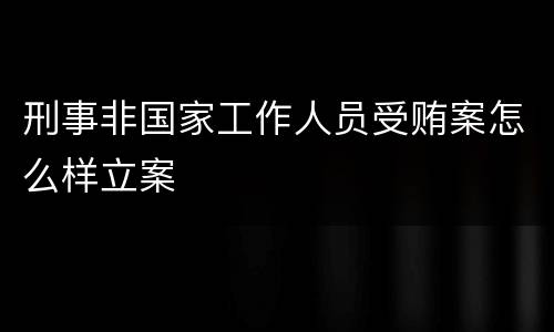 刑事非国家工作人员受贿案怎么样立案