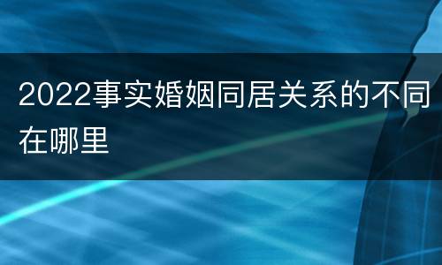 2022事实婚姻同居关系的不同在哪里
