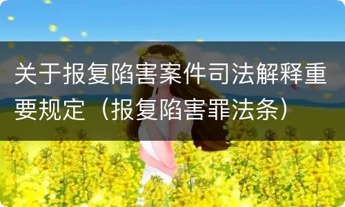 关于报复陷害案件司法解释重要规定（报复陷害罪法条）