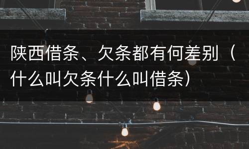 陕西借条、欠条都有何差别（什么叫欠条什么叫借条）
