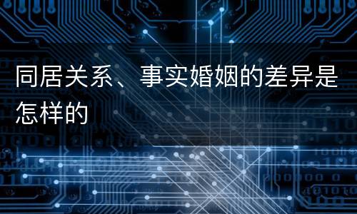 同居关系、事实婚姻的差异是怎样的