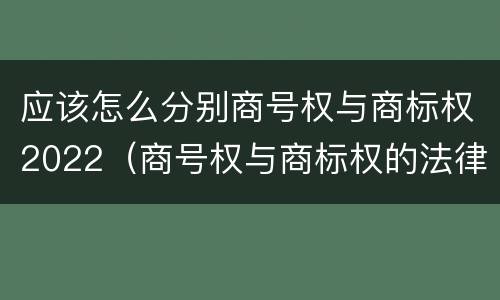 应该怎么分别商号权与商标权2022（商号权与商标权的法律冲突与解决）