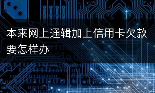本来网上通辑加上信用卡欠款要怎样办