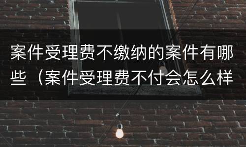 案件受理费不缴纳的案件有哪些（案件受理费不付会怎么样）