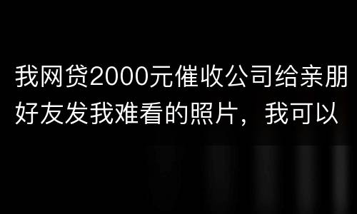我网贷2000元催收公司给亲朋好友发我难看的照片，我可以维护吗