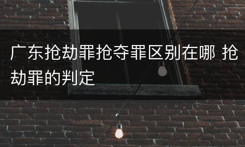 广东抢劫罪抢夺罪区别在哪 抢劫罪的判定