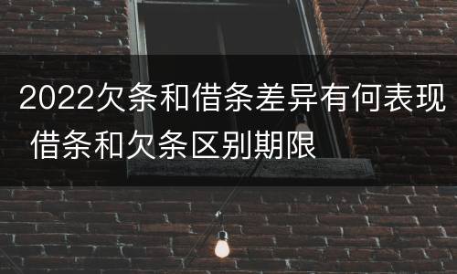 2022欠条和借条差异有何表现 借条和欠条区别期限