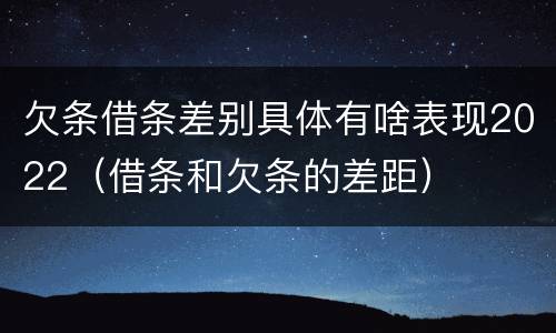 欠条借条差别具体有啥表现2022（借条和欠条的差距）