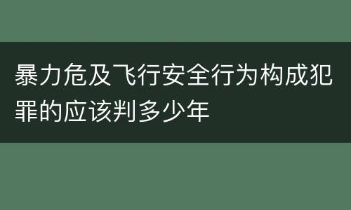 暴力危及飞行安全行为构成犯罪的应该判多少年