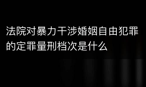 法院对暴力干涉婚姻自由犯罪的定罪量刑档次是什么