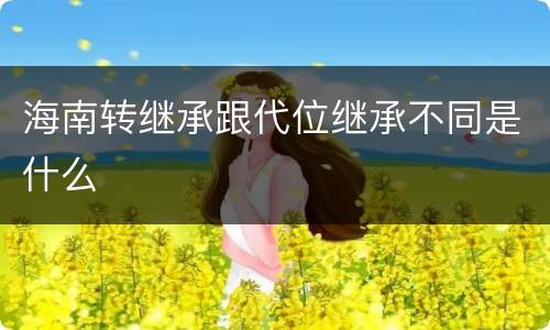 海南转继承跟代位继承不同是什么