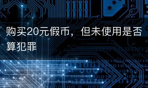 购买20元假币，但未使用是否算犯罪