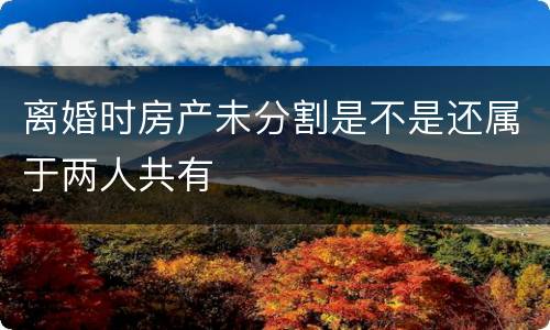 离婚时房产未分割是不是还属于两人共有