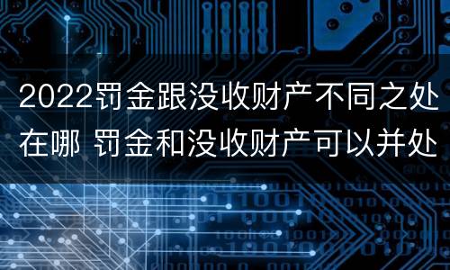 2022罚金跟没收财产不同之处在哪 罚金和没收财产可以并处吗