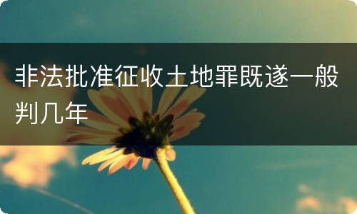 非法批准征收土地罪既遂一般判几年