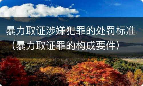 暴力取证涉嫌犯罪的处罚标准（暴力取证罪的构成要件）