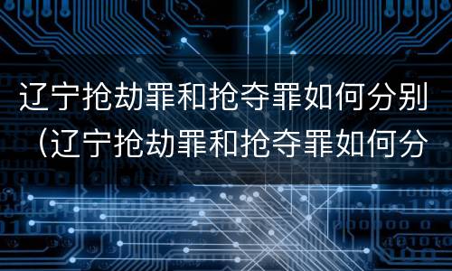 辽宁抢劫罪和抢夺罪如何分别（辽宁抢劫罪和抢夺罪如何分别判刑）