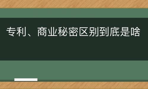 专利、商业秘密区别到底是啥