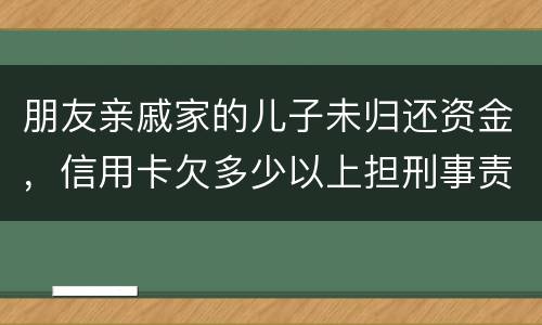 朋友亲戚家的儿子未归还资金，信用卡欠多少以上担刑事责任