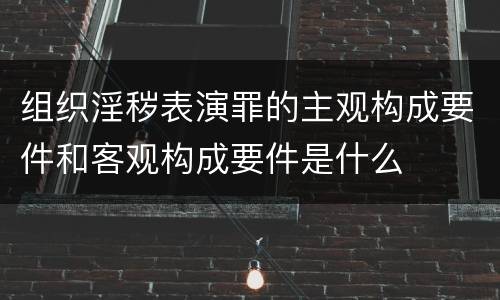 组织淫秽表演罪的主观构成要件和客观构成要件是什么