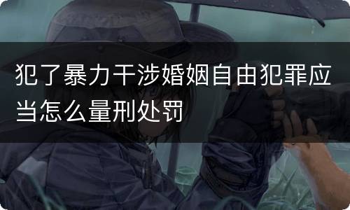犯了暴力干涉婚姻自由犯罪应当怎么量刑处罚