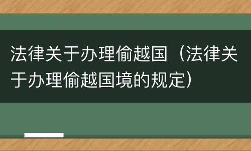 法律关于办理偷越国（法律关于办理偷越国境的规定）