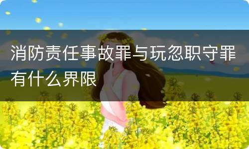 消防责任事故罪与玩忽职守罪有什么界限