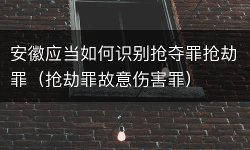 安徽应当如何识别抢夺罪抢劫罪（抢劫罪故意伤害罪）