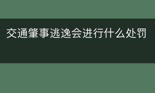 交通肇事逃逸会进行什么处罚